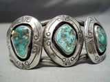 Museum Vintage Native American Navajo Cerrillos Turquoise Sterling Silver Bracelet Old-Nativo Arts