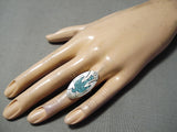 Picturesque Vintage Native American Navajo Turquoise Sterling Silver Ring Old-Nativo Arts