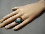 Important Vintage Native American Navajo Royston Turquoise Sterling Silver Ring-Nativo Arts