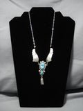 Striking Vintage Navajo Turquoise Sterling Silver Native American Necklace-Nativo Arts