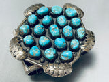 Powerful 140 Gram Vintage Native American Navajo Turquoise Sterling Silver Bracelet-Nativo Arts