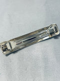Elegant Native American Navajo Coral Sterling Silver Barette-Nativo Arts