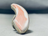 Unique Native American Navajo Signed Pink Shell Enormous Ring-Nativo Arts