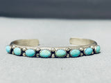 Impressive Vintage Native American Navajo Old Kingman Turquoise Sterling Silver Bracelet-Nativo Arts