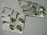 Impressive Vintage Native American Navajo Royston Turquoise Sterling Silver Earrings-Nativo Arts