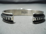 Important Native American Navajo Albert Jake Carico Lake Turquoise Sterling Silver Bracelet-Nativo Arts