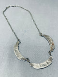 Gorgeous Vintage Native American Navajo Blue Gem Turquoise Sterling Silver Choker Necklace-Nativo Arts