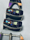 One Of The Most Intricate Vintage Native American Navajo Turquoise Sterling Silver Ranger Buckle-Nativo Arts