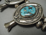 One Of The Best Vintage Native American Navajo Turquoise Sterling Silver Squash Blossom Necklace-Nativo Arts