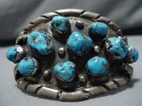 Tremendous Vintage Native American Navajo Morenci Turquoise Nugget Sterling Silver Bracelet-Nativo Arts