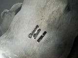 Incredible Native American Navajo Pilot Mountain Sterling Silver Bracelet Signed-Nativo Arts