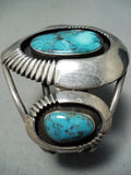 Absolutely Incredible Bisbee Turquoise Vintage Native American Navajo Sterling Silver Bracelet-Nativo Arts