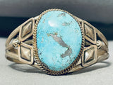 Colossal Vintage Native American Navajo Godber Turquoise Sterling Silver Huge Bracelet-Nativo Arts