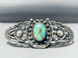 Amazing Vintage Native American Navajo Royston Turquoise Sterling Silver Horseshoe Bracelet-Nativo Arts