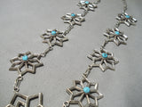 Important Vintage Native American Navajo Betsoi Family Sterling Silver Turquoise Necklace-Nativo Arts