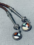 One Of The Most Unique Vintage Native American Navajo Green Turquoise Sterling Silver Bolo Tie-Nativo Arts