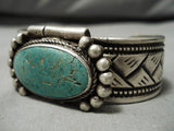 Museum Quality! Vintage Native American Navajo Turquoise Sterling Silver Locket Bracelet Old-Nativo Arts