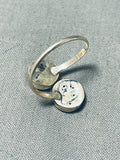 Double Kachina Face Vintage Native American Zuni Turquoise Sterling Silver Inlay Ring-Nativo Arts