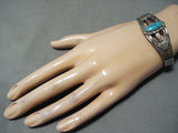 Marvelous Vintage Navajo Native American Turquoise Sterling Silver Bracelet-Nativo Arts