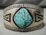 Superior Vintage Native American Navajo Hopi Turquoise Sterling Silver Bracelet Old-Nativo Arts