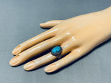 Gorgeous Vintage Native American Navajo Morenci Turquoise Sterling Silver Ring-Nativo Arts