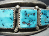 Magnificent Vintage Native American Hopi Kingman Turquoise Sterling Silver Bracelet Old-Nativo Arts