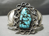 Exceedingly Rare Vintage Native American Navajo Last Chance Turquoise Sterling Silver Bracelet-Nativo Arts