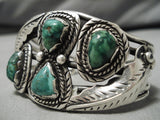 Tremendous Vintage Native American Navajo Cerrillos Turquoise Sterling Silver Bracelet Old-Nativo Arts