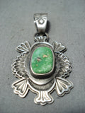Tommy Jackson Vintage Native American Navajo Carico Lake Turquoise Sterling Silver Pendant-Nativo Arts