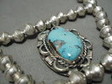 Important Godber Turquoise Vintage Native American Navajo Sterling Silver Necklace-Nativo Arts