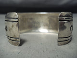 Authentic Vintage Native American Navajo Thomas Singer Sterling Silver Bracelet-Nativo Arts