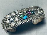 Native American Important Vintage Isleta Turquoise Sterling Silver Bracelet Signed-Nativo Arts