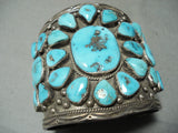 Museum Huge Vintage Native American Navajo Turquoise Sterling Silver Bracelet-Nativo Arts