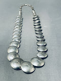 Extraordinary Native American Navajo Sterling Silver Basket Bead Concho Necklace-Nativo Arts