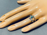 Native American Marvelous Vintage Blue Gem Turquoise Sterling Silver Ring-Nativo Arts