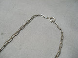 Exquisite Vintage Native American Navajo Morenci Turquoise Sterling Silver Necklace Old-Nativo Arts