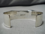 Impressive Navajo Native American Larry Kay Sterling Silver Turquoise Bracelet-Nativo Arts