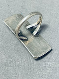 Superlative Vintage Native American Navajo Mother Of Pearl & Turquoise Sterling Silver Ring-Nativo Arts