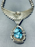 Rare Turquoise Mine Vintage Native American Navajo Sterling Silver Necklace-Nativo Arts