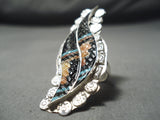 Dramatic Important Vintage Native American Zuni Turquoise Sterling Silver Ring-Nativo Arts