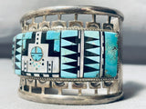 One Of The Craziest Ever Vintage Native American Zuni Turquoise Sterling Silver Bracelet-Nativo Arts