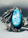 Noteworthy Vintage Native American Navajo Morenci Turquoise Sterling Silver Slave Bracelet-Nativo Arts