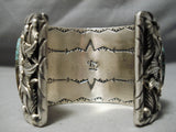 One Of Biggest Best Heavy Native American Navajo Buffalo Turquoise Sterling Silver Bracelet-Nativo Arts