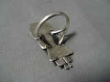 Quality Earlier Vintage Native American Navajo Turquoise Sterling Silver Kachina Ring Old-Nativo Arts
