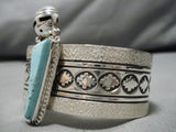 Incredible Zuni Native American Sterling Silver 3d Kachina Bracelet Cuff-Nativo Arts