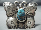 Fantastic Navajo Kingman Turquoise Sterling Silver Ring Native American-Nativo Arts
