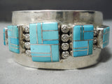 Breathtaking Vintage Native American Navajo Turquoise Sterling Silver Bracelet-Nativo Arts