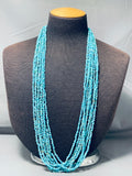 Striking Vintage Native American Navajo Sea Of Turquoise Necklace Old-Nativo Arts
