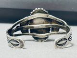 Very Old Thicker Vintage Native American Navajo Petrified Wood Sterling Silver Bracelet-Nativo Arts