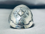 Incredible Button Concho Native American Navajo Sterling Silver Ring-Nativo Arts